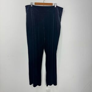 J Jill XL Tall Black Soft Velvet Velour Pull On Casual Lounge Pants Pockets